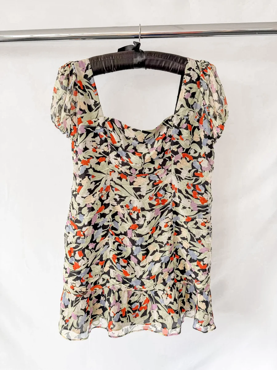 Rixo London Bowie Naomi Floral Print Puff Sleeve Crepe Mini Dress (Plus Size) - Imagen 3