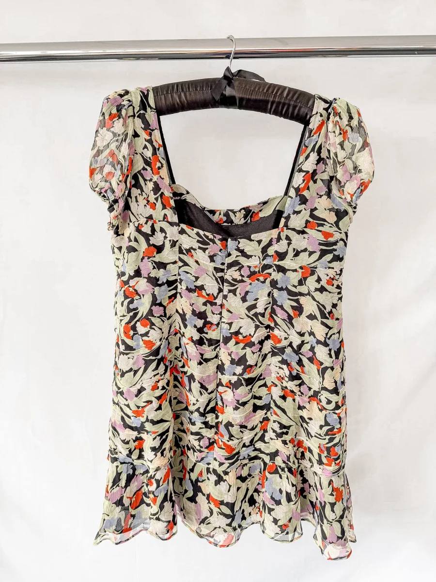 Rixo London Bowie Naomi Floral Print Puff Sleeve Crepe Mini Dress (Plus Size) - Imagen 7