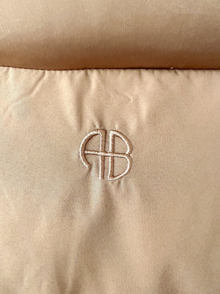 Anine Bing Logo Embroidered Brown Duck Down Padded Gilet Vest Jacket - Imagen 9