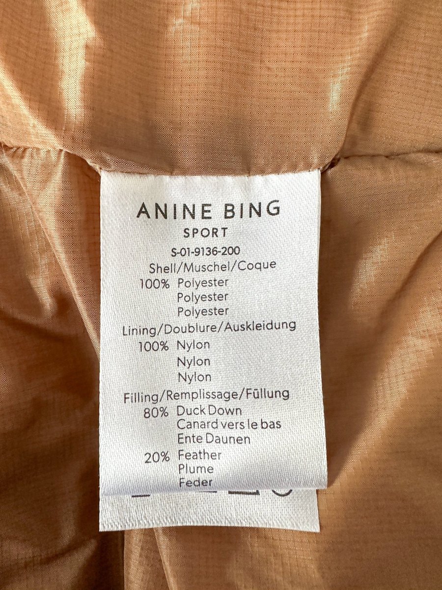 Anine Bing Logo Embroidered Brown Duck Down Padded Gilet Vest Jacket - Imagen 8