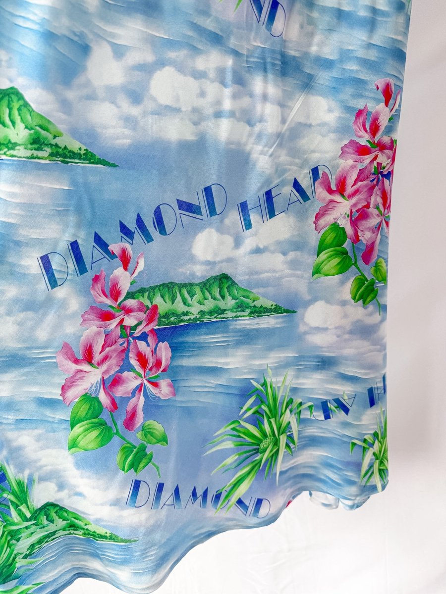 Rixo London Marilyn Diamond Head Postcard Print Bon Voyage Halterneck Dress (Plus Size) - Imagen 7