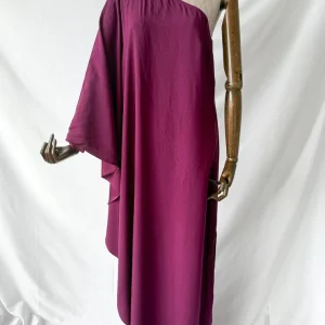 Taller Marmo Purple One Shoulder Ruffle Detail Dress