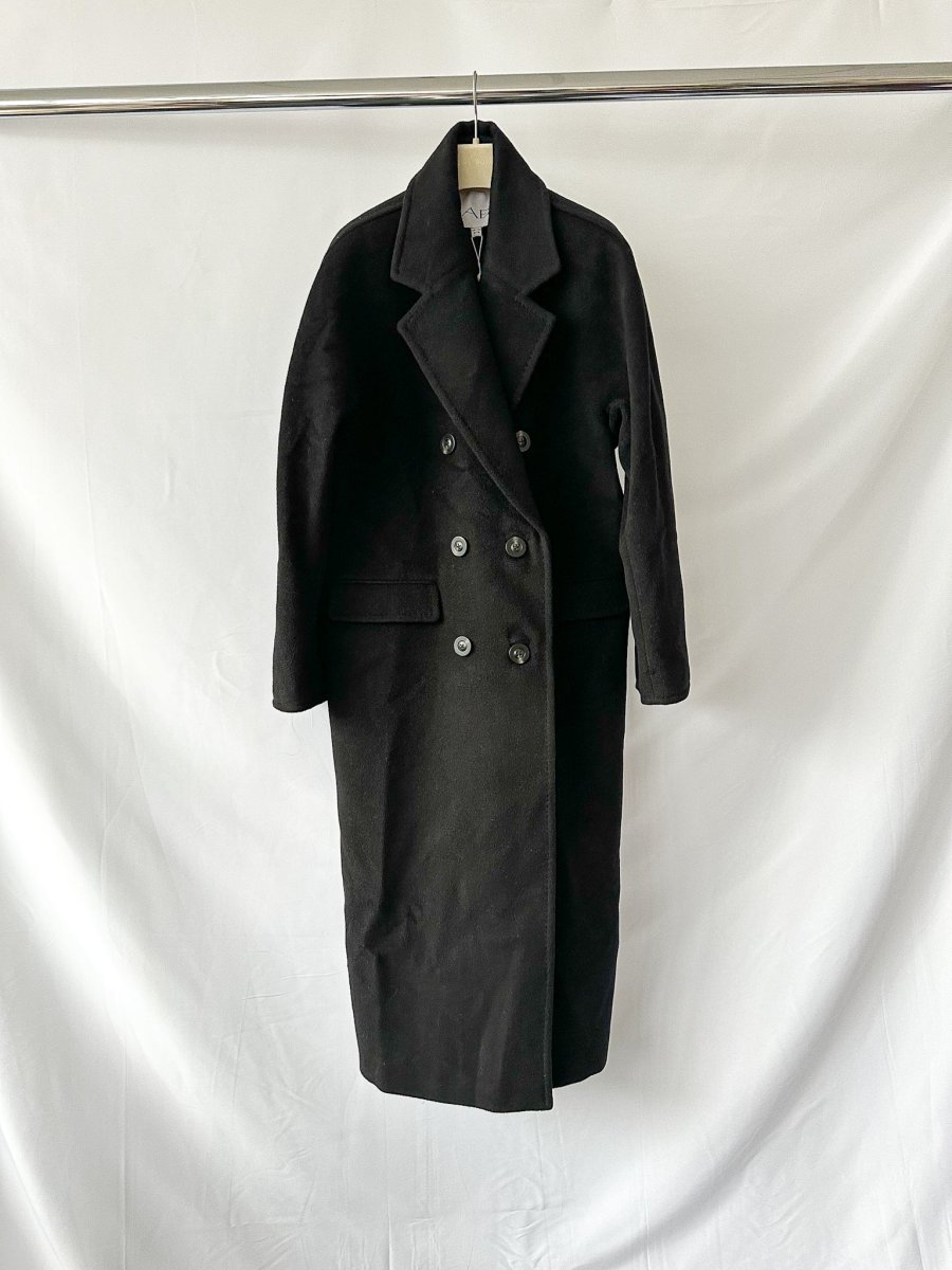 Raey Black Double Breasted Wool Coat - Imagen 4