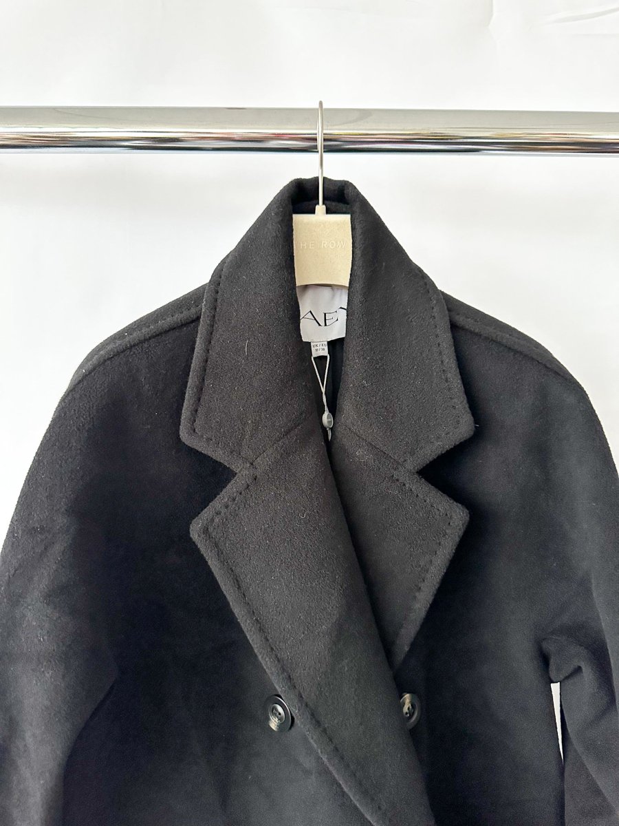 Raey Black Double Breasted Wool Coat - Imagen 5