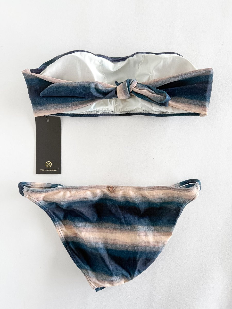 Vix Paula Hermanny Bandeau Top Double Twin Waist Bikini Set - Imagen 4