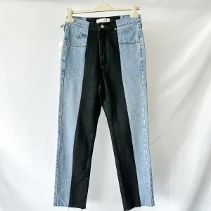 E.L.V. Denim The Twin Light Blue Black Straight Leg Jeans