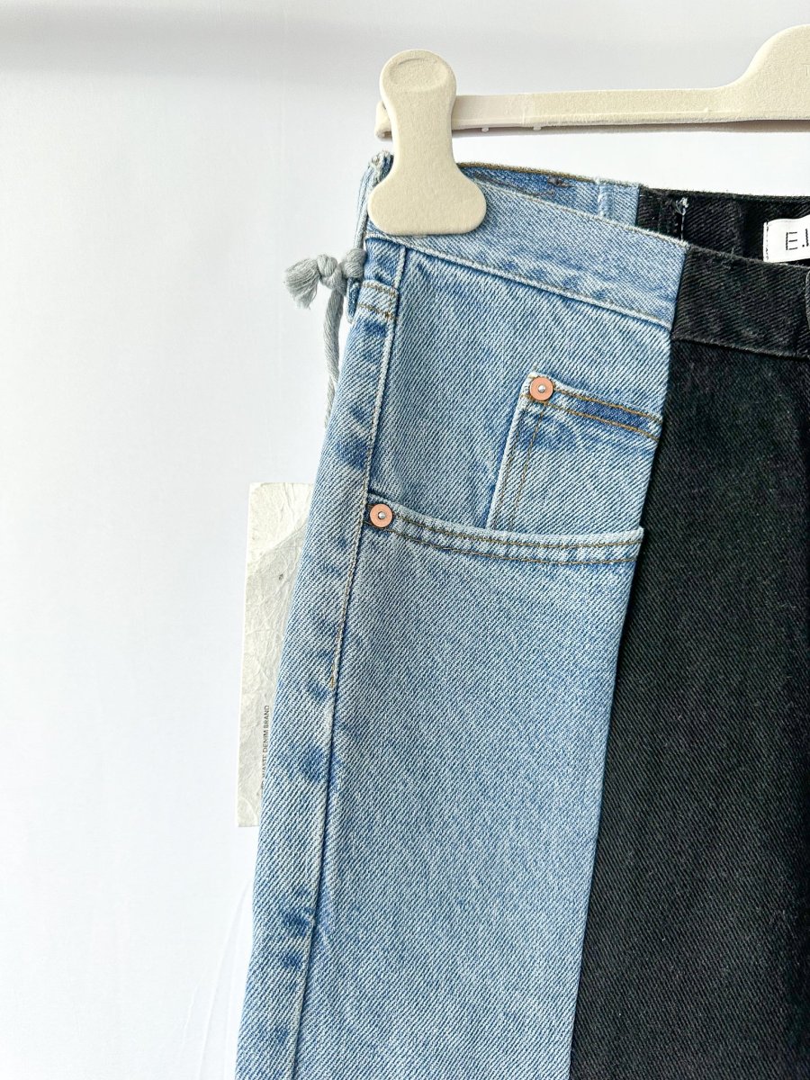 E.L.V. Denim The Twin Light Blue Black Straight Leg Jeans - Imagen 4
