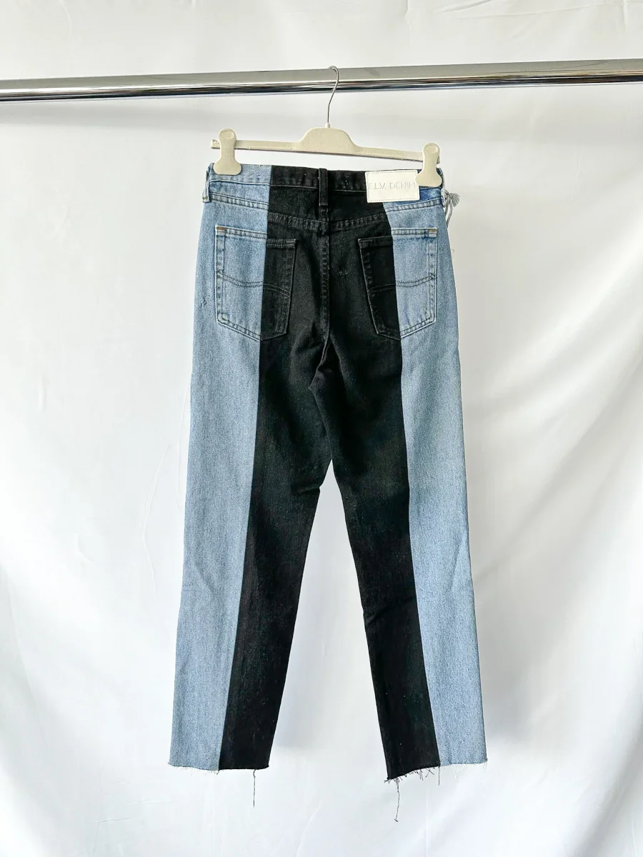 E.L.V. Denim The Twin Light Blue Black Straight Leg Jeans - Imagen 5