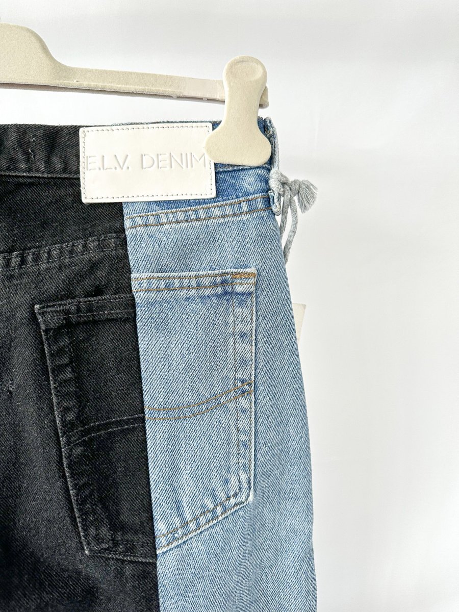 E.L.V. Denim The Twin Light Blue Black Straight Leg Jeans - Imagen 6