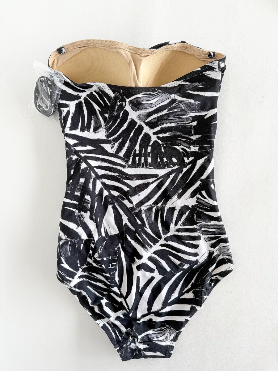 Seaspray Black White Bandeau Swimsuit - Imagen 3