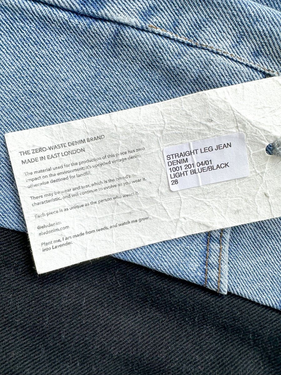 E.L.V. Denim The Twin Light Blue Black Straight Leg Jeans - Imagen 9