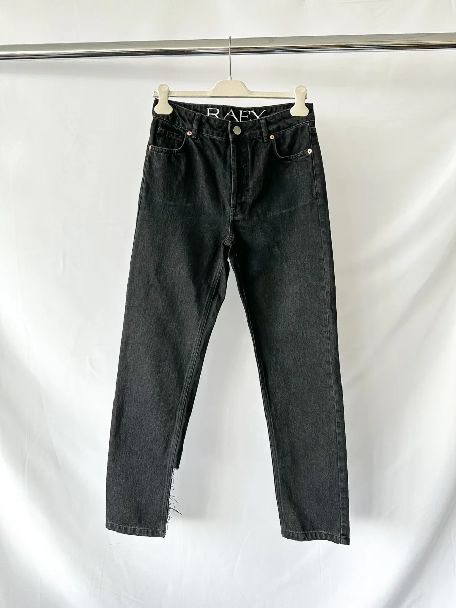 Raey Black Organic Cotton Straight Leg Denim Jeans - Imagen 2