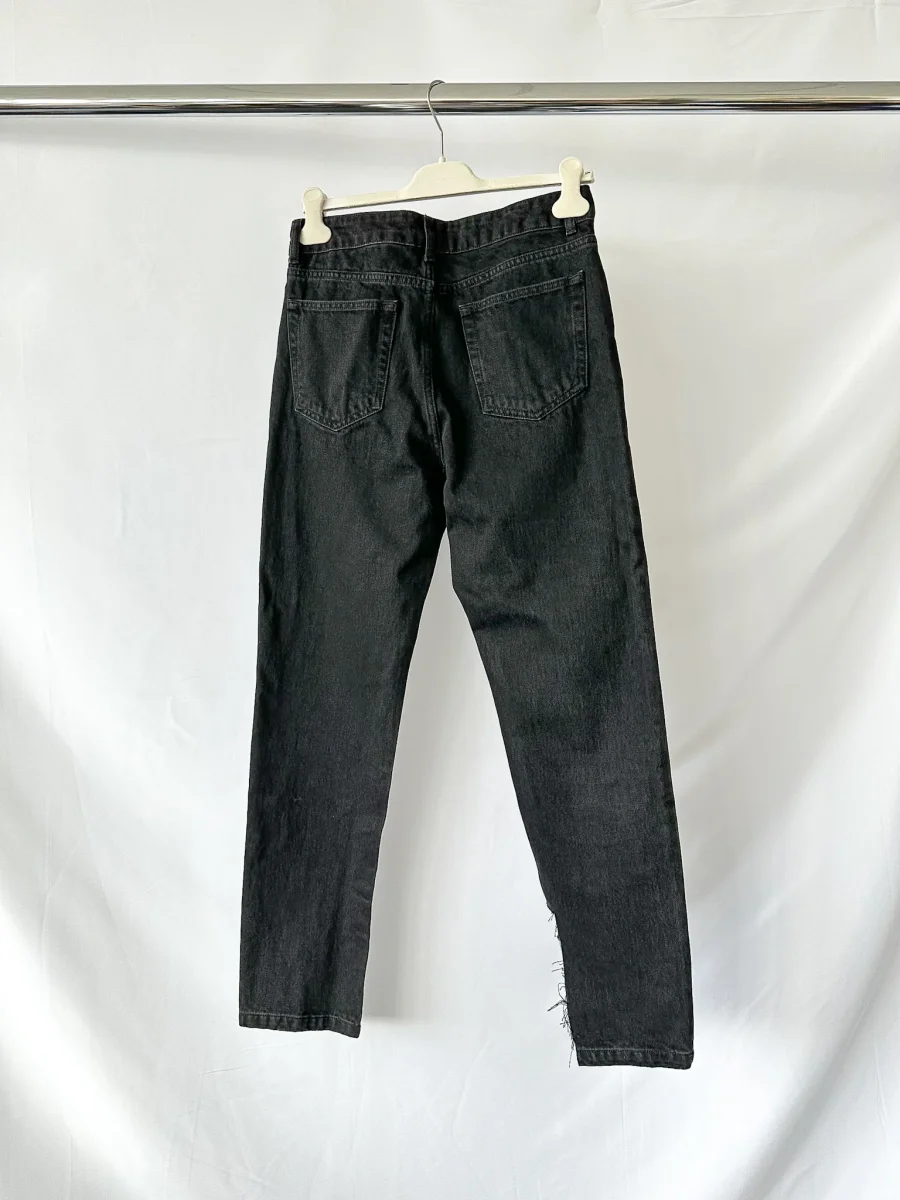 Raey Black Organic Cotton Straight Leg Denim Jeans - Imagen 5