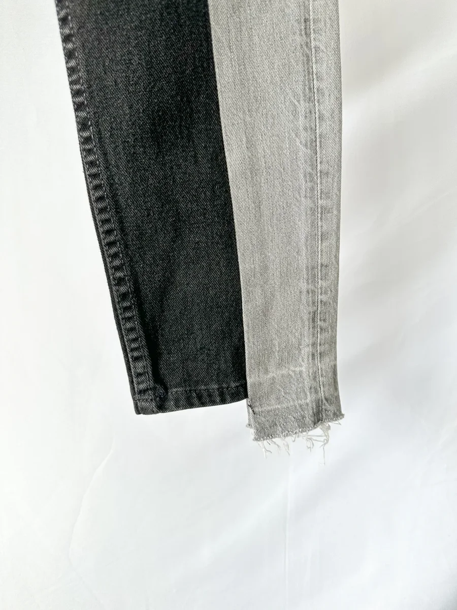 E.L.V. Denim The Twin Grey Black Two Tone Straight Leg Jeans - Imagen 4