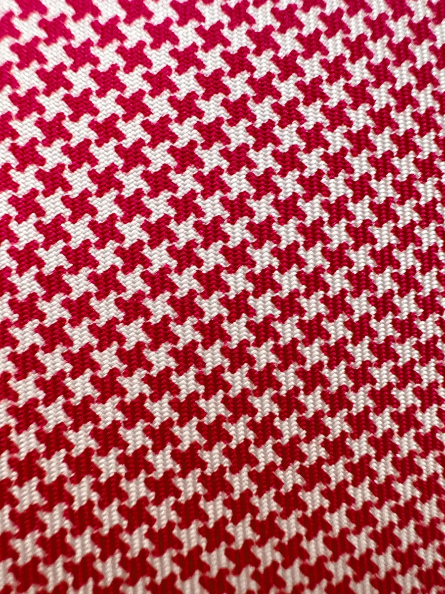 E Marinella Pink White Dogtooth Print Silk Tie - Imagen 5