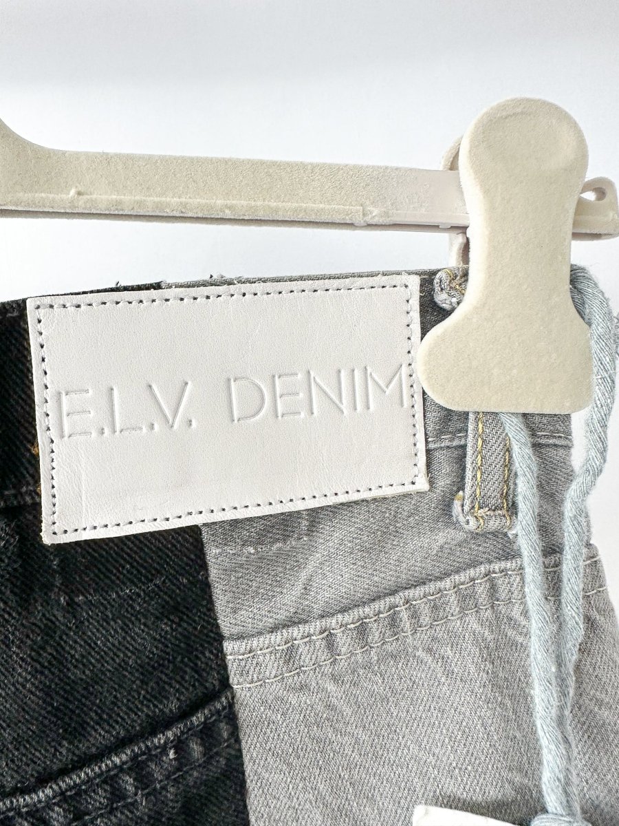 E.L.V. Denim The Twin Grey Black Two Tone Straight Leg Jeans - Imagen 8