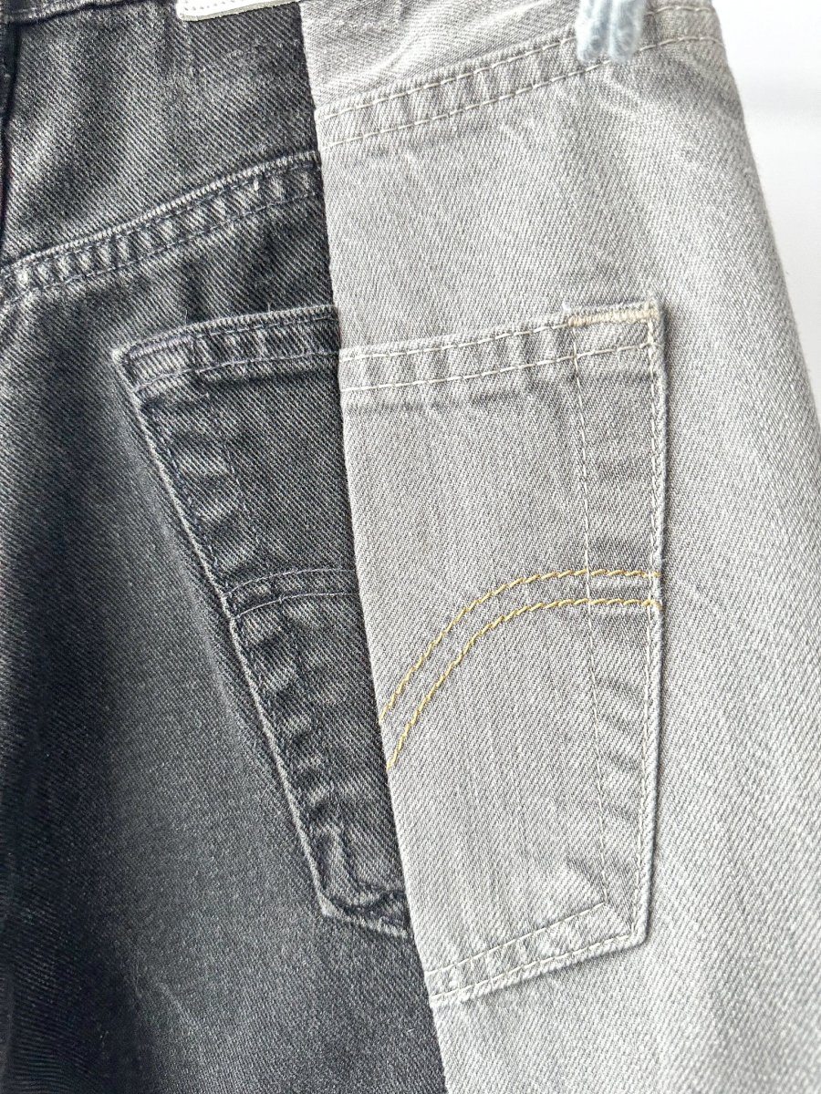 E.L.V. Denim The Twin Grey Black Two Tone Straight Leg Jeans - Imagen 9