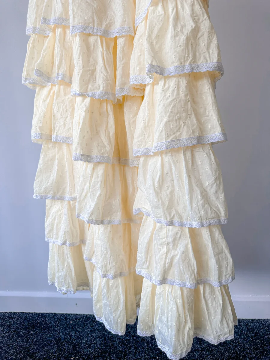 Amy Jane London Lemon Yellow Luna Tiered Ruffled Puff Sleeve Maxi Dress - Imagen 9