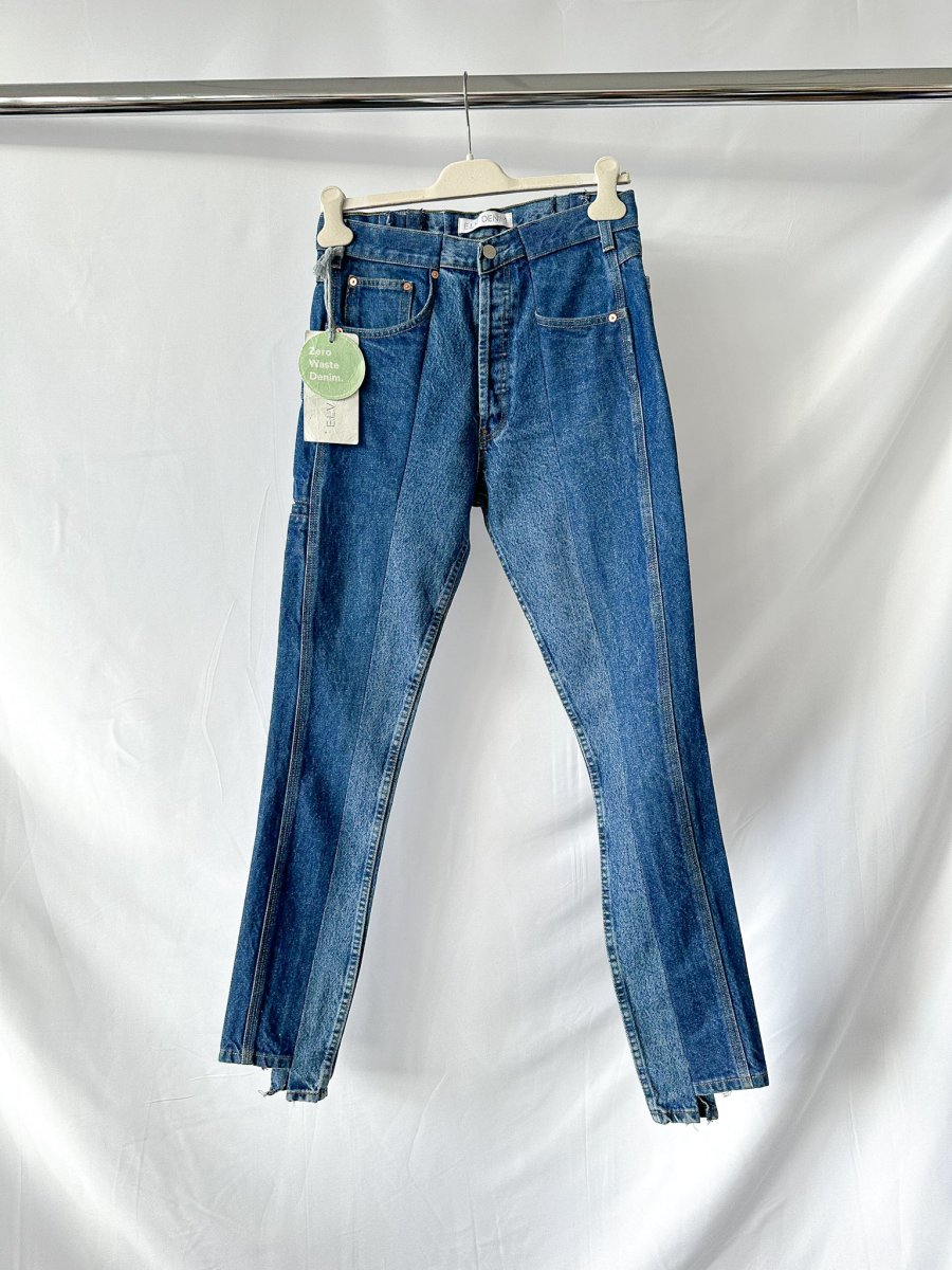 E.L.V. Denim Contrast Step Hem Straight Leg Jeans