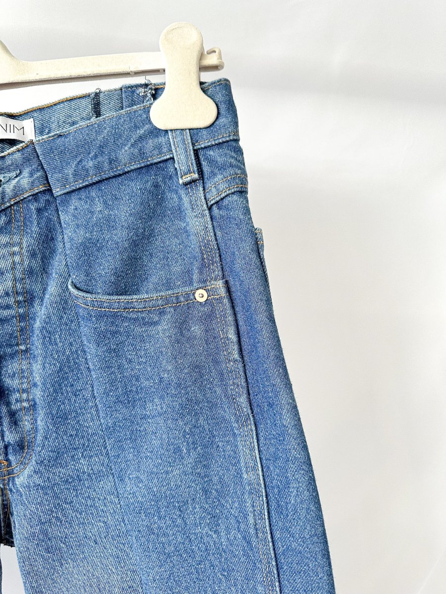 E.L.V. Denim Contrast Step Hem Straight Leg Jeans - Imagen 5