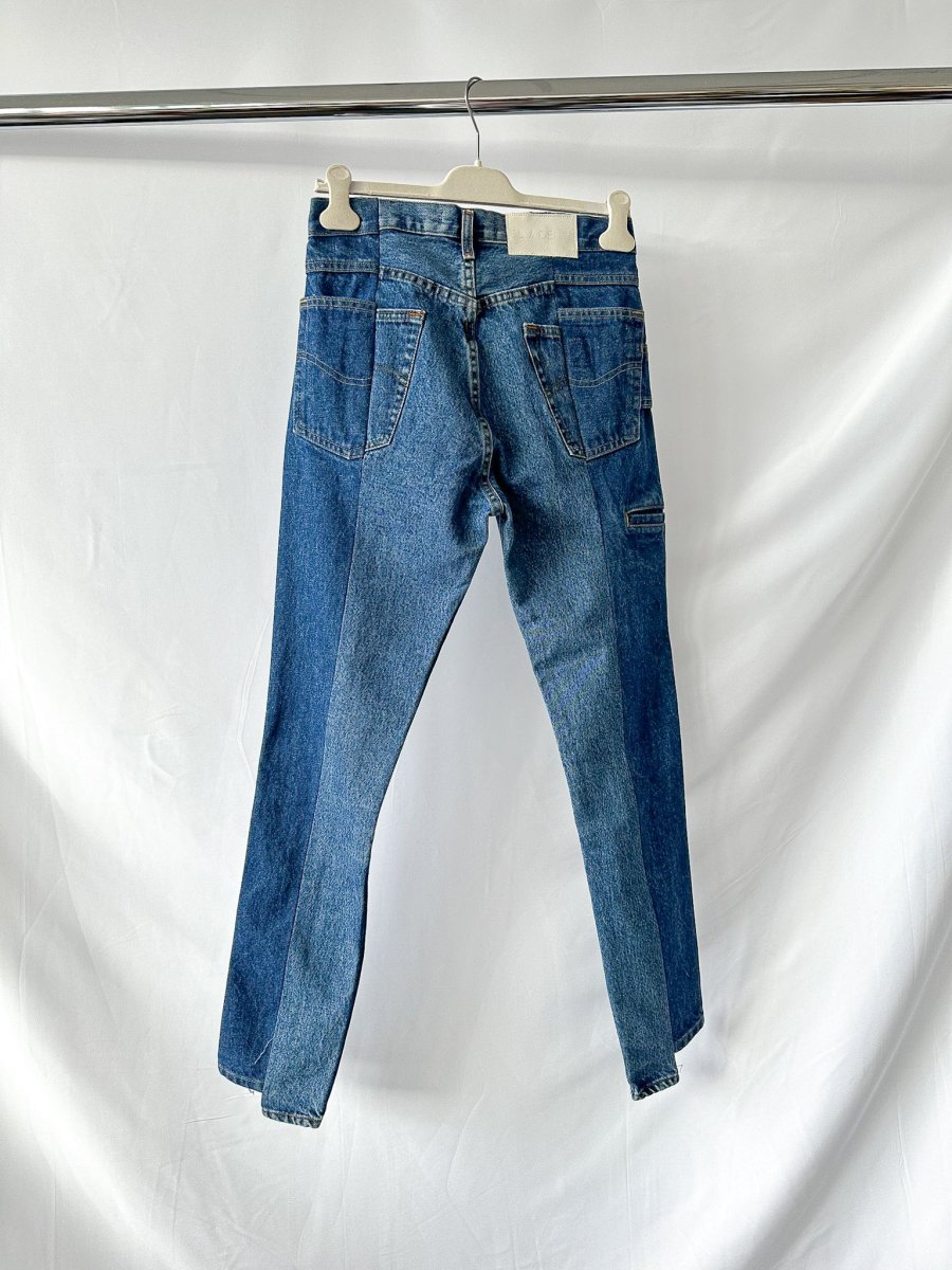E.L.V. Denim Contrast Step Hem Straight Leg Jeans - Imagen 7