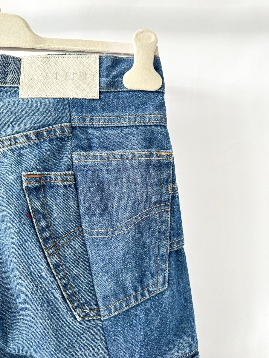 E.L.V. Denim Contrast Step Hem Straight Leg Jeans - Imagen 9