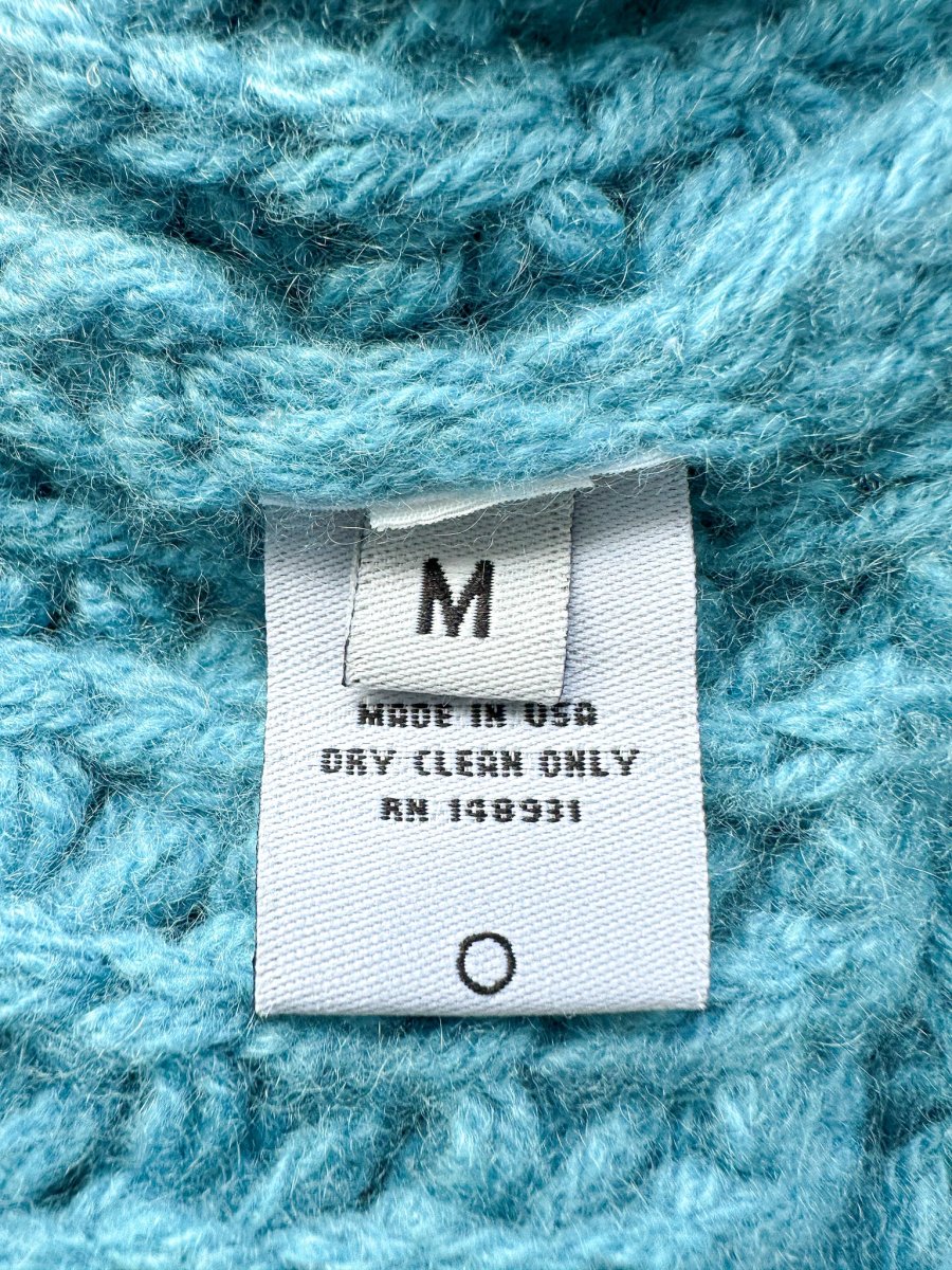 The Elder Statesman 100% Cashmere Rope Stitch Knitted Blue Trousers - Imagen 9
