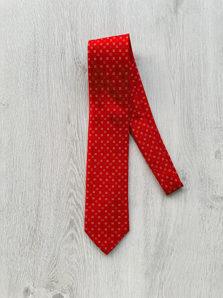 E Marinella Red Tie Blue 4 Dot Print - Imagen 2