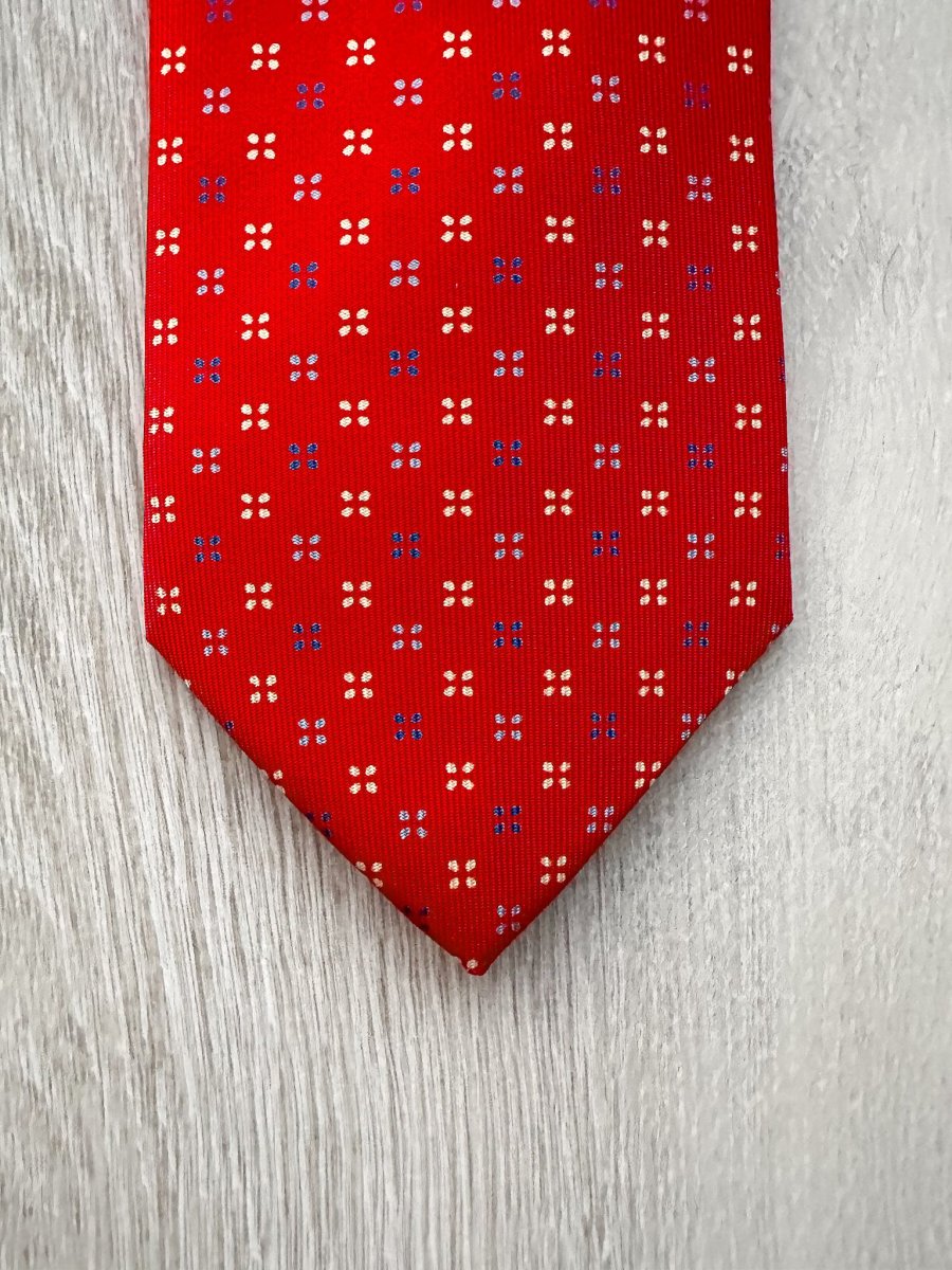 E Marinella Red Tie Blue 4 Dot Print - Imagen 4