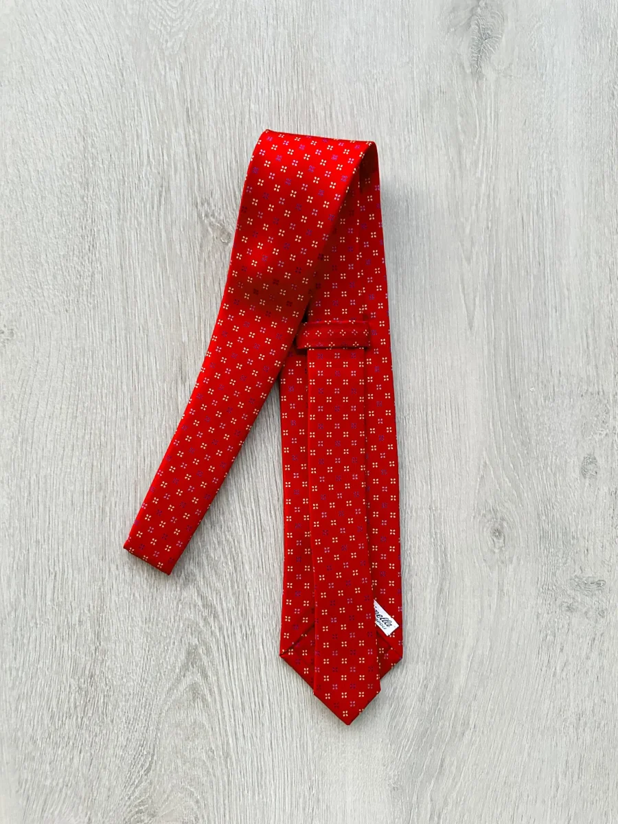 E Marinella Red Tie Blue 4 Dot Print - Imagen 3