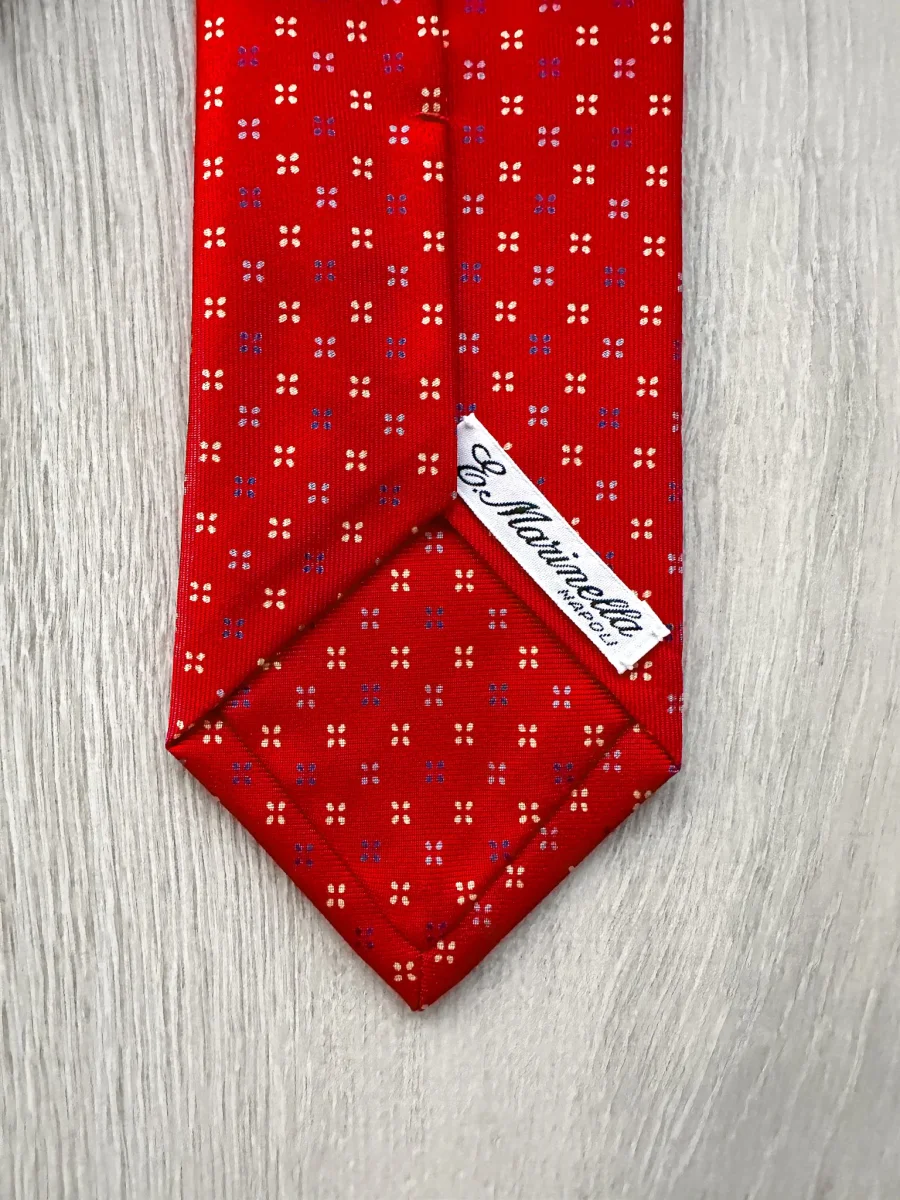 E Marinella Red Tie Blue 4 Dot Print - Imagen 6