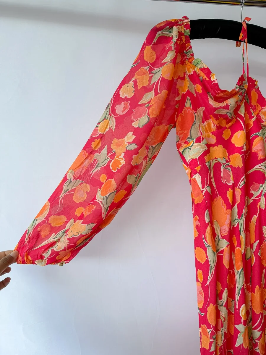 Rixo Jeanie Floral Print Silk Midi Dress - Imagen 8
