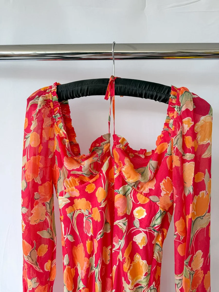Rixo Jeanie Floral Print Silk Midi Dress - Imagen 9