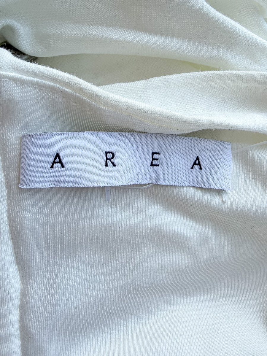Area NYC White Heart Ring Ruched Mini Dress - Imagen 9