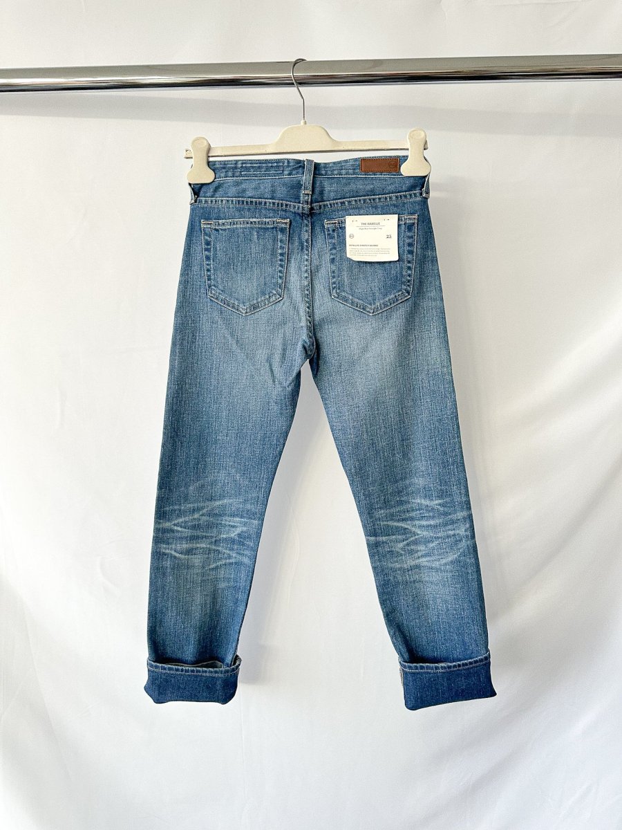 AG Jeans Blue Denim Isabelle High Rise Straight Leg Crop Jeans - Imagen 5