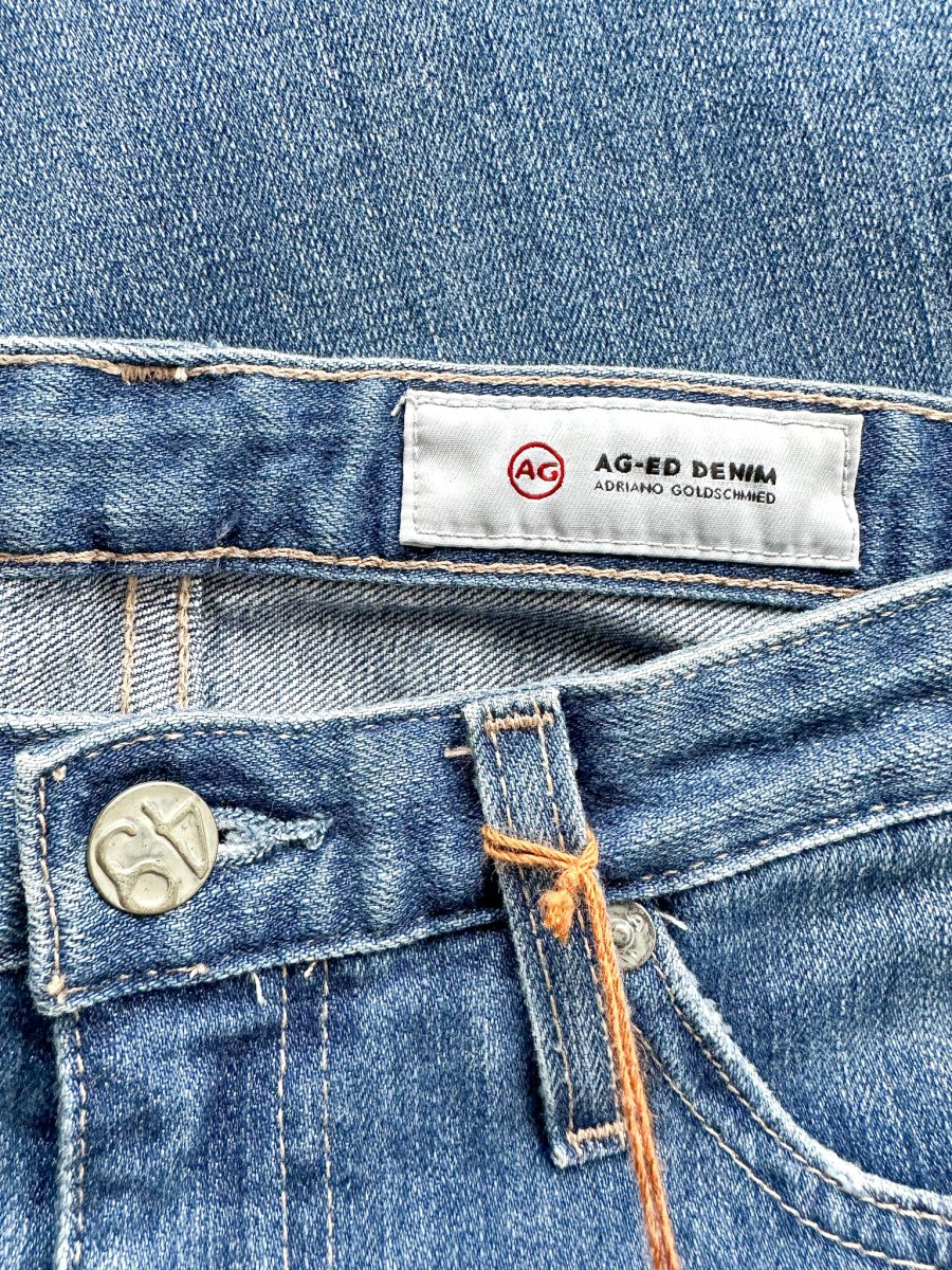 AG Jeans Blue Denim Isabelle High Rise Straight Leg Crop Jeans - Imagen 4