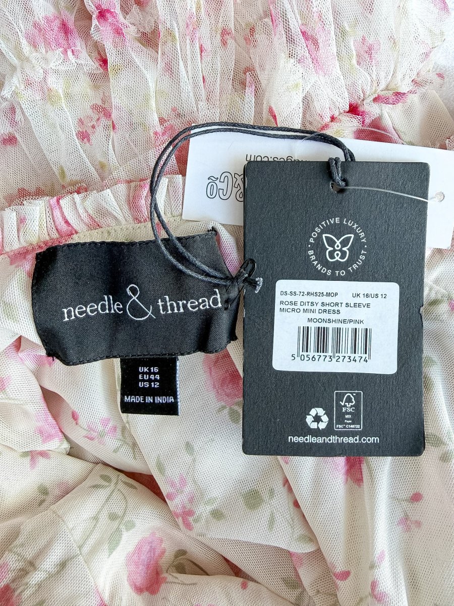 Needle & Thread Rose Ditsy Frilled Woven Mini Dress - Imagen 4