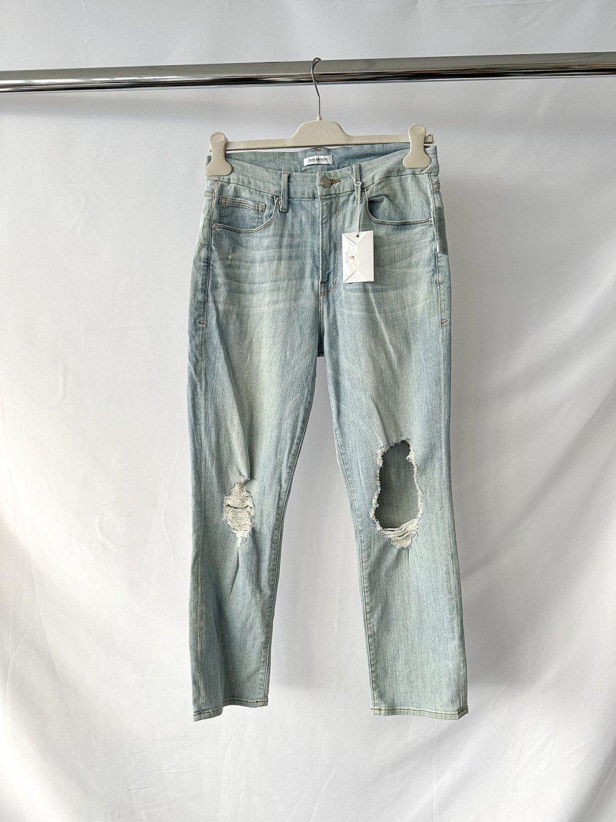 Good American Good Cuts Light Blue Distressed Jeans - Imagen 3