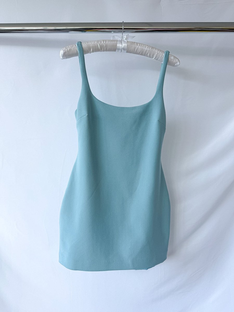 Bec + Bridge Reina Blue Open-Back Stretch-Woven Mini Dres - Imagen 6