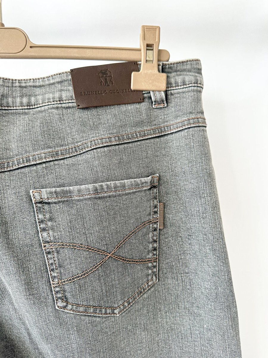 Brunello Cucinelli Grey The Boyish Tapered Hem Jeans - Imagen 6