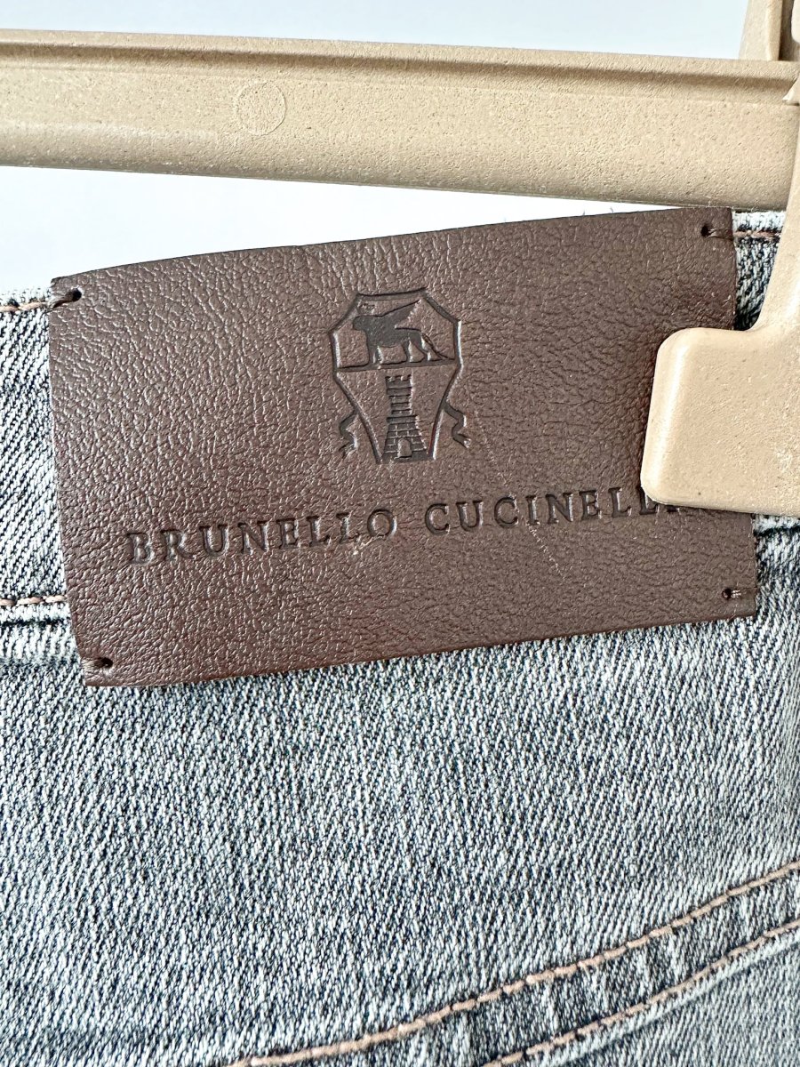 Brunello Cucinelli Grey The Boyish Tapered Hem Jeans - Imagen 7