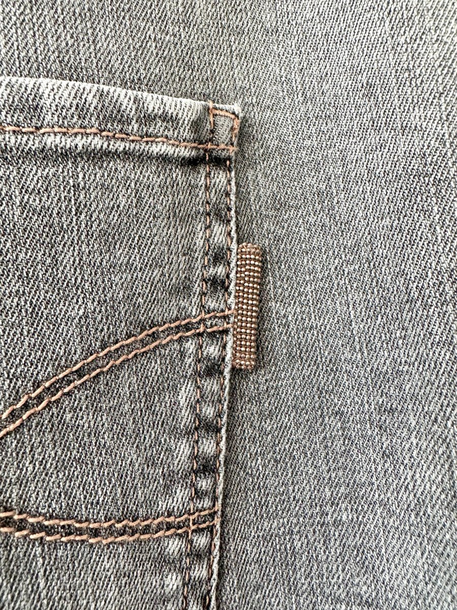 Brunello Cucinelli Grey The Boyish Tapered Hem Jeans - Imagen 9