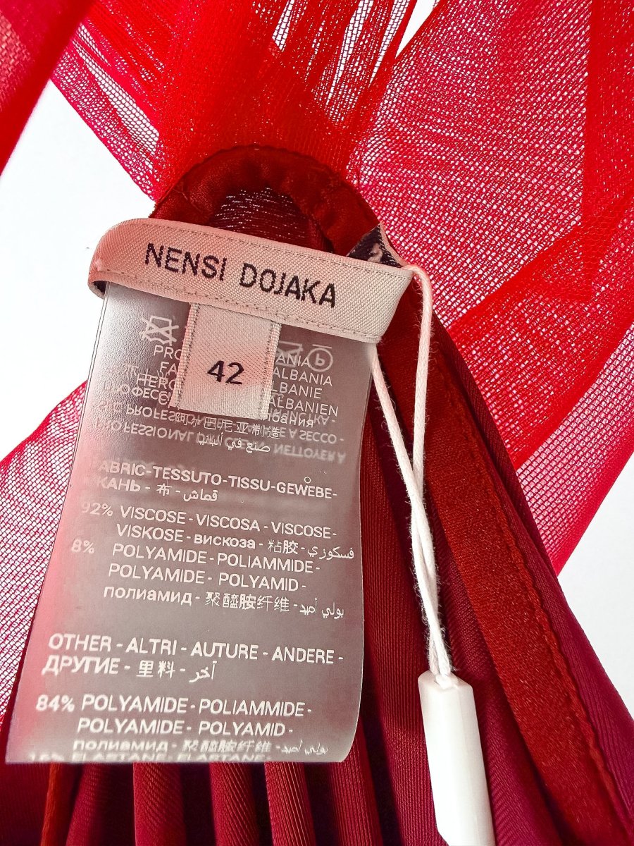 Nensi Dojaka Burgundy Pink Midi Dress - Imagen 8