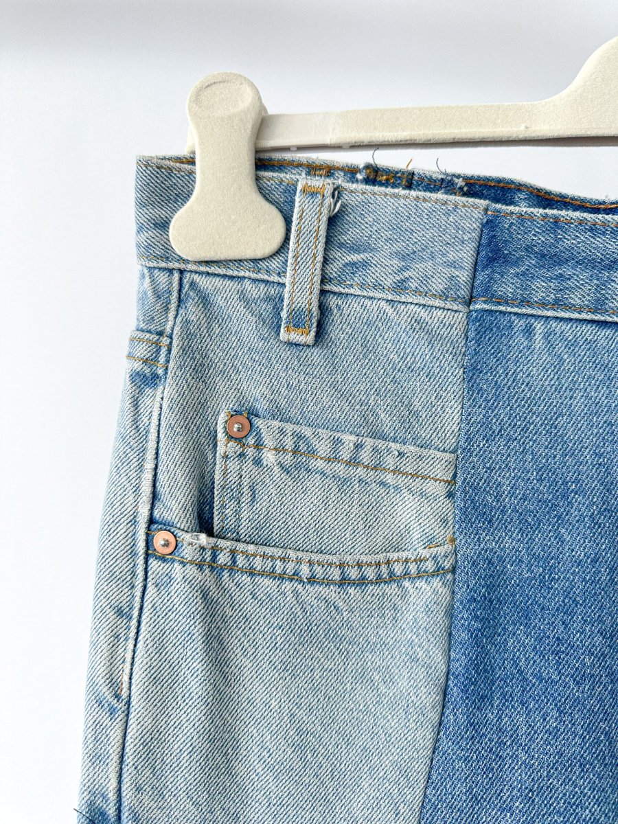 E.L.V. Denim The Twin Two Tone Light Blue Straight Leg Jeans - Imagen 3