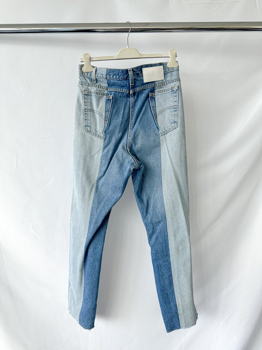 E.L.V. Denim The Twin Two Tone Light Blue Straight Leg Jeans - Imagen 6