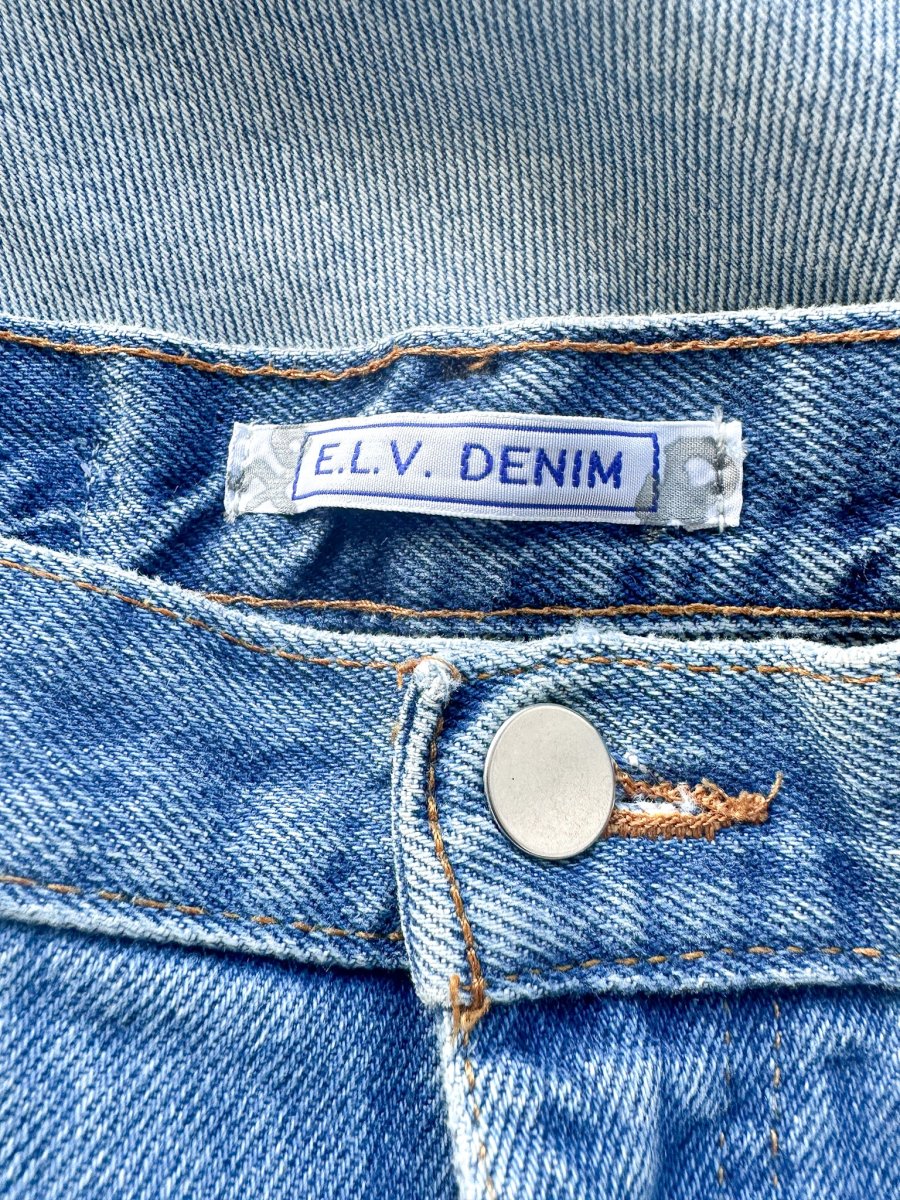 E.L.V. Denim The Twin Two Tone Light Blue Straight Leg Jeans - Imagen 8