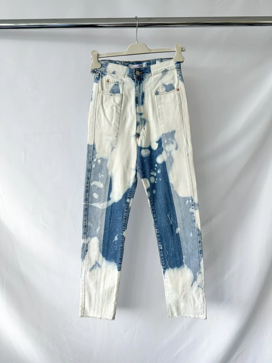 E.L.V. Denim Bleached Effect Straight Leg Jeans - Imagen 3