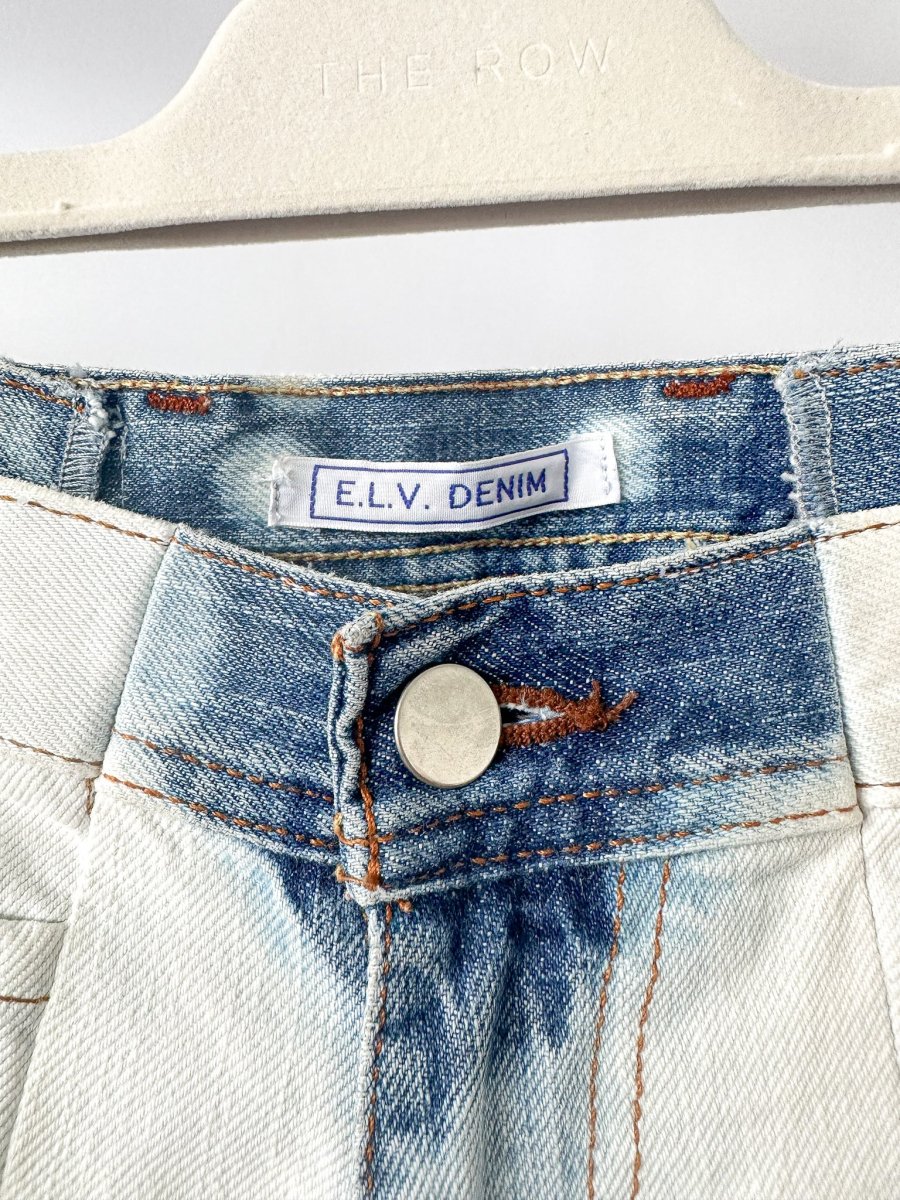 E.L.V. Denim Bleached Effect Straight Leg Jeans - Imagen 9