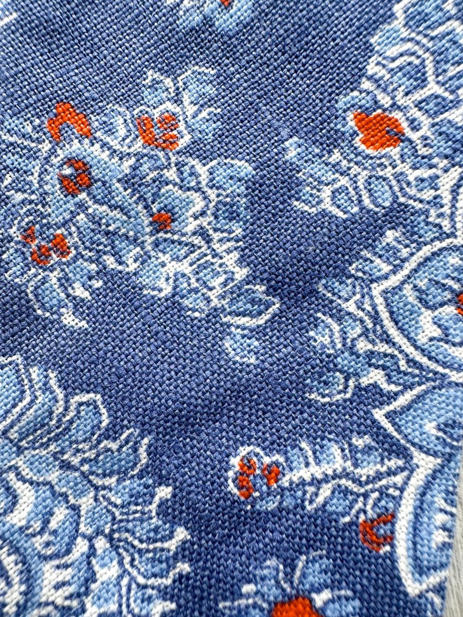Drake's Linen Blue Paisley Floral Bow Tie - Imagen 4