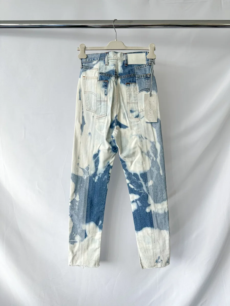 E.L.V. Denim Bleached Effect Straight Leg Jeans - Imagen 4